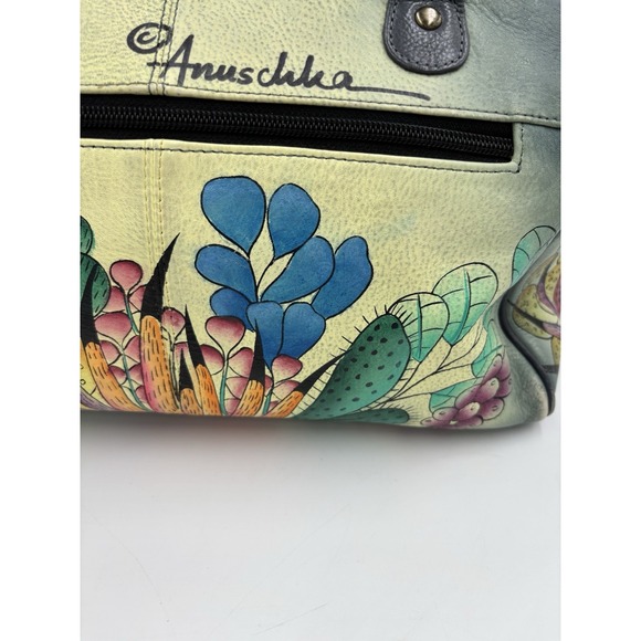 Anuschka Hand-Painted Leather Convertible Tote  Flowers & Birds  READ - Picture 9 of 16